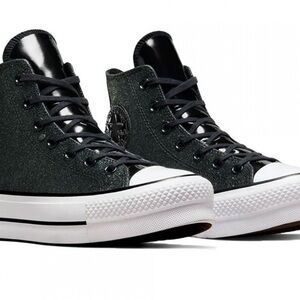 CONVERSE CHUCK TAYLOR ALL STAR LIFT SHOES BLACK/BLACK/WHITE Womens size 7